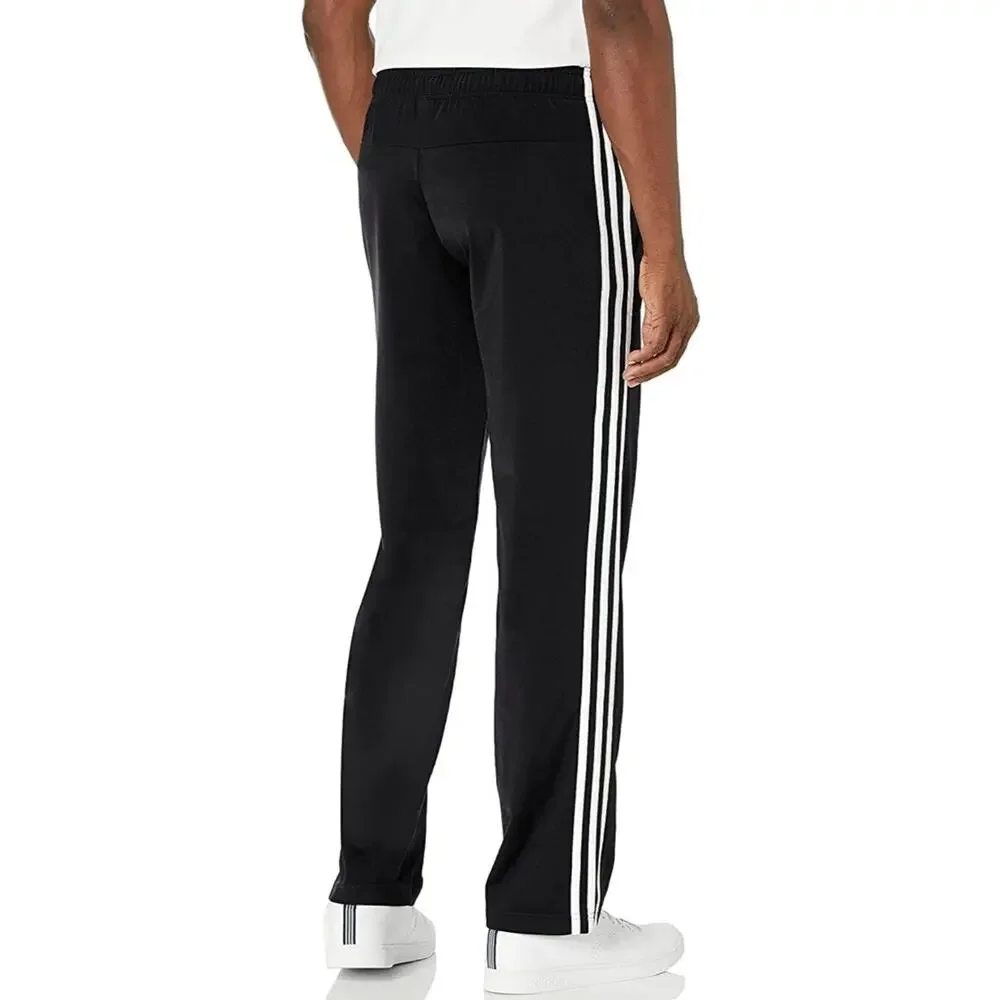 Adidas Men's Standard Essentials 3-Stripes Regular Pant Tricot Open, Black/White